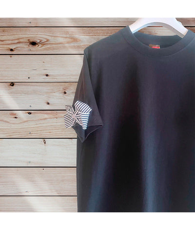 人気 リボン 半袖  デコレーション Tシャツ 4色 org.jpg