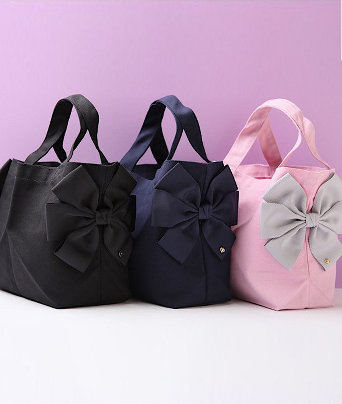 ハンドバッグ 芦屋グレイス ピコタン グログラン リボン グレー